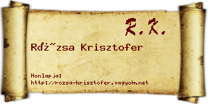 Rózsa Krisztofer névjegykártya