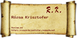 Rózsa Krisztofer névjegykártya